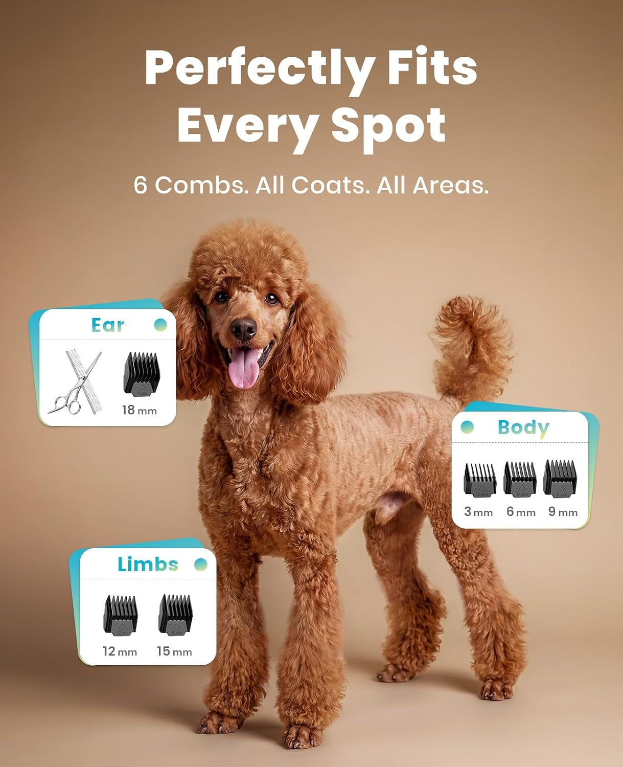 Dog Grooming Clippers with LED Display for Dogs & Cats
