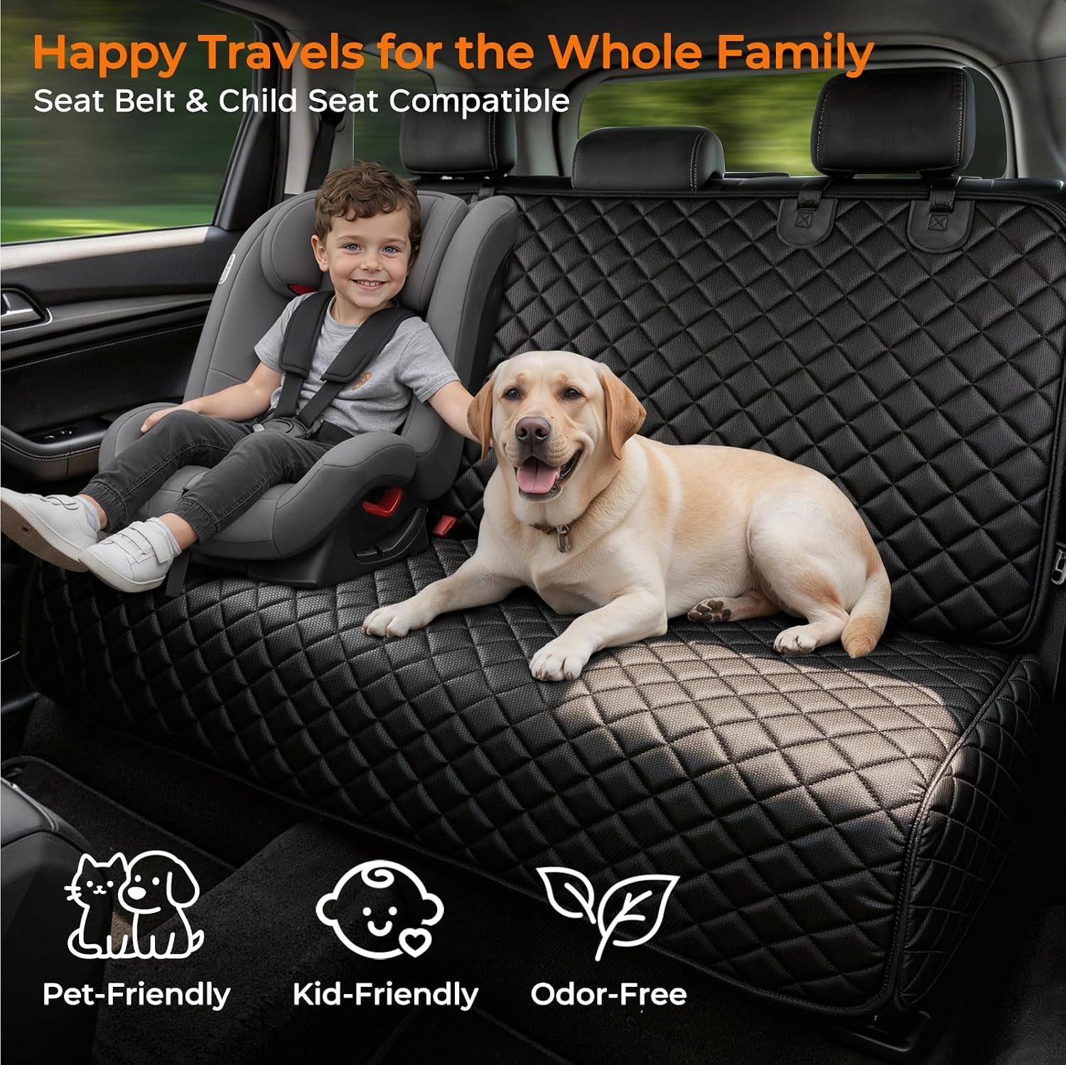 Dog Car Seat Cover for Back Seat, Waterproof Car Seat Protector