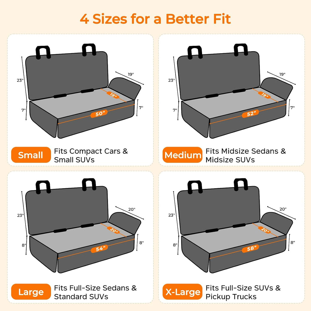 Dog Car Seat Cover for Back Seat, Waterproof Car Seat Protector