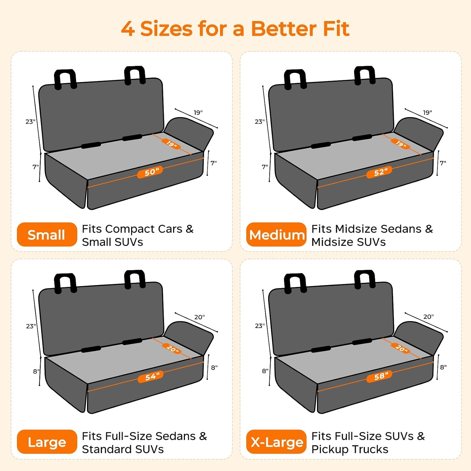 Dog Car Seat Cover for Back Seat, Waterproof Car Seat Protector